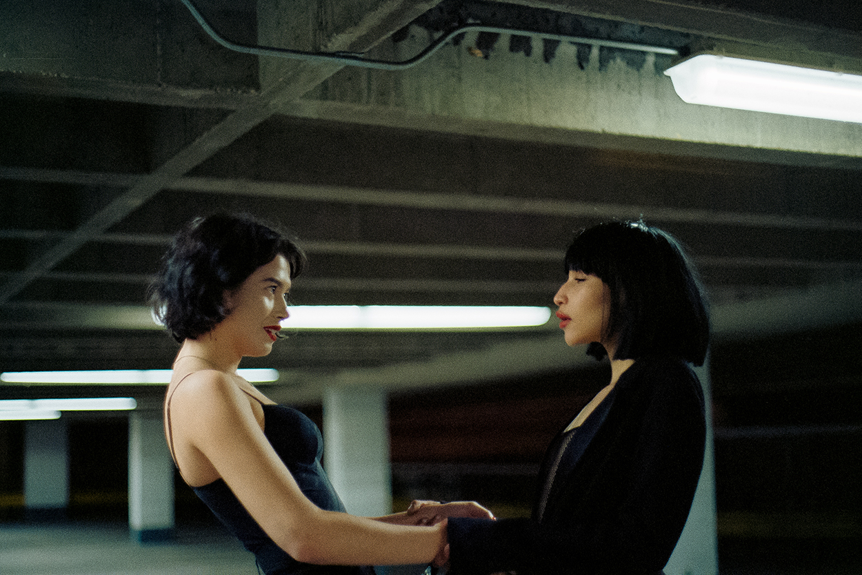 two people in parkade