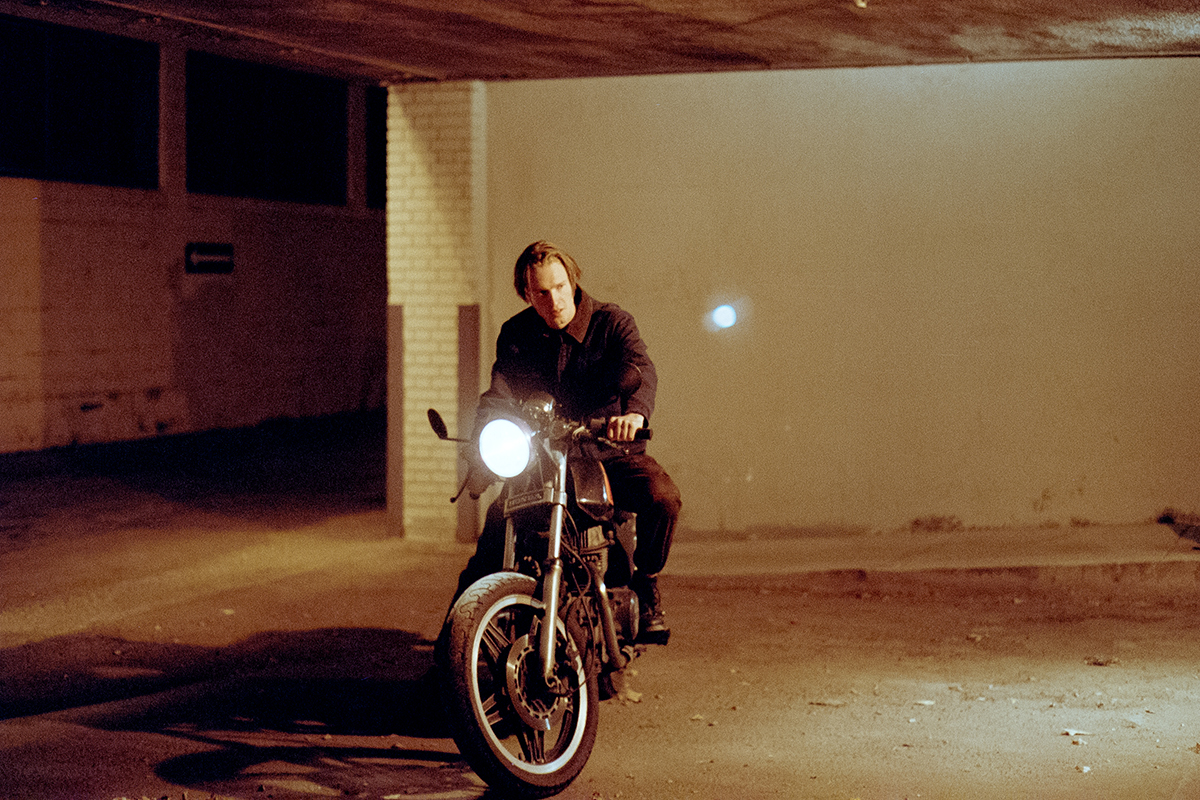 person and motorcycle