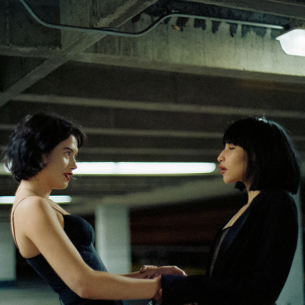 two people in parkade