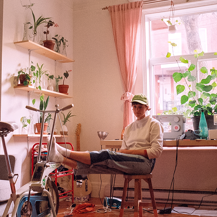 reclined person in living room