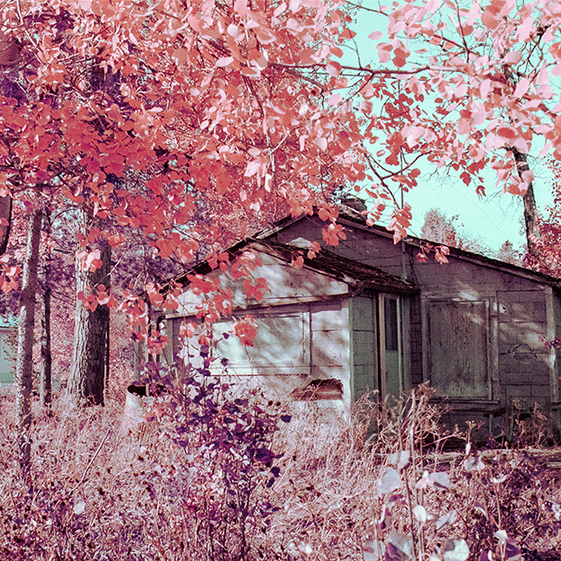 boarded-up house